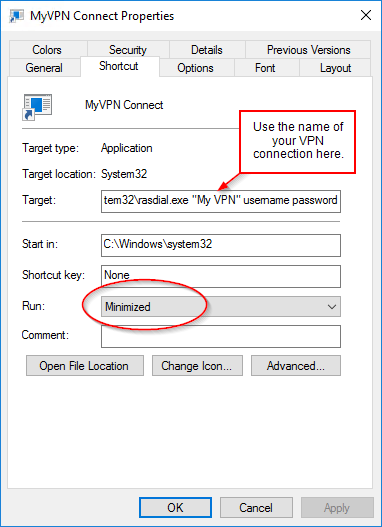 How to configure Single Click VPN Connection