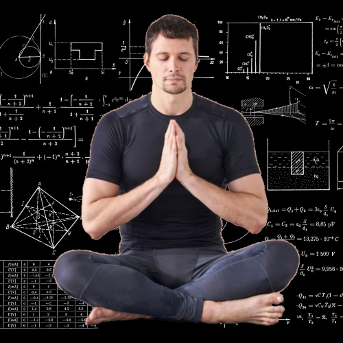 Man meditating on math